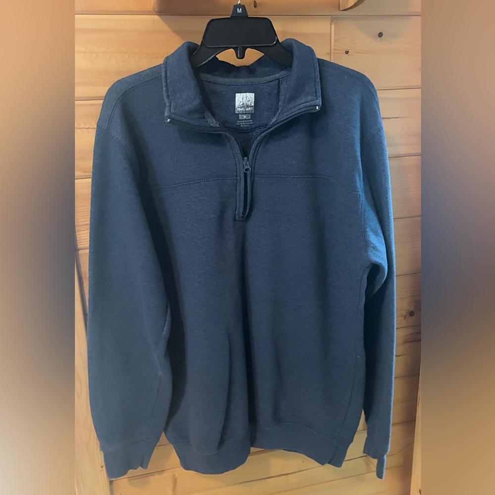 Mountainaire Men’s Quarter Zip Pullover Sweatshirt Navy Blue Size M